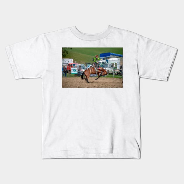 RODEOS, HORSES, COWBOYS Kids T-Shirt by anothercoffee